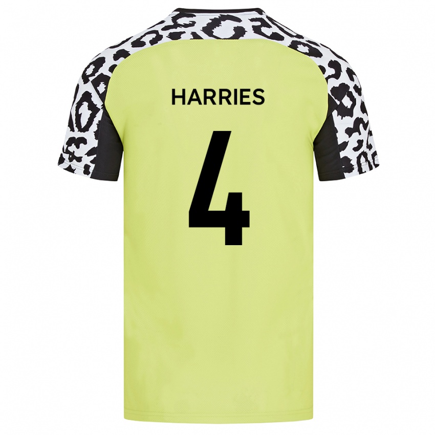 גברים צ׳יאן האריס #4 צהוב פלואורסצנטי ג'רזי ביתית 2025/26 חולצה קצרה