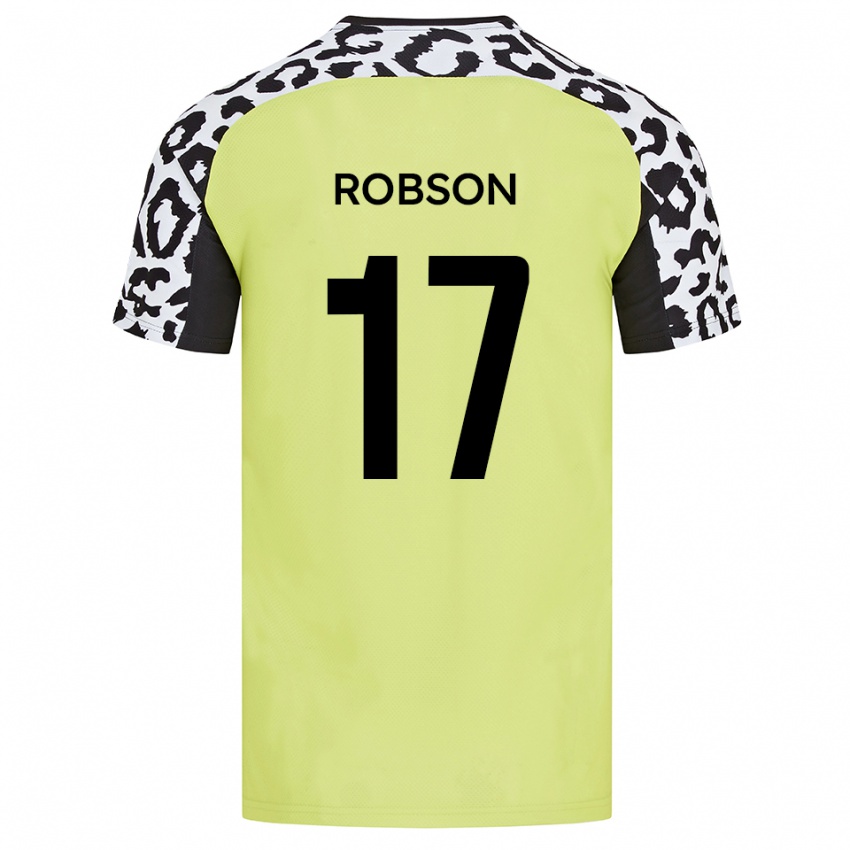 גברים ג'יימי רובסון #17 צהוב פלואורסצנטי ג'רזי ביתית 2025/26 חולצה קצרה