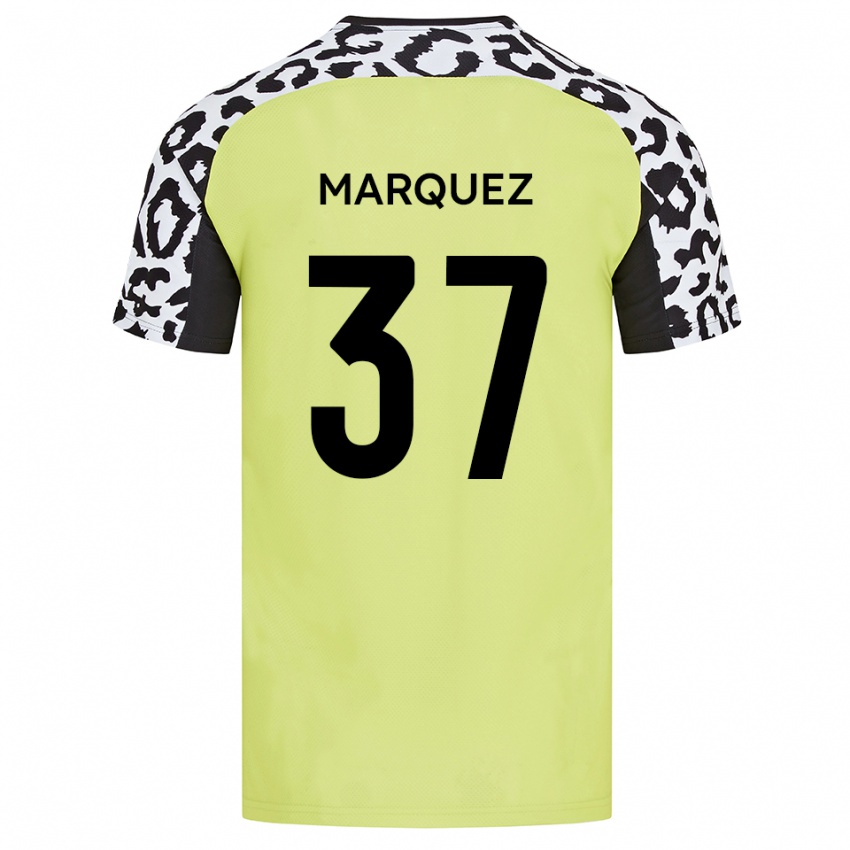 גברים Jose Marquez #37 צהוב פלואורסצנטי ג'רזי ביתית 2025/26 חולצה קצרה