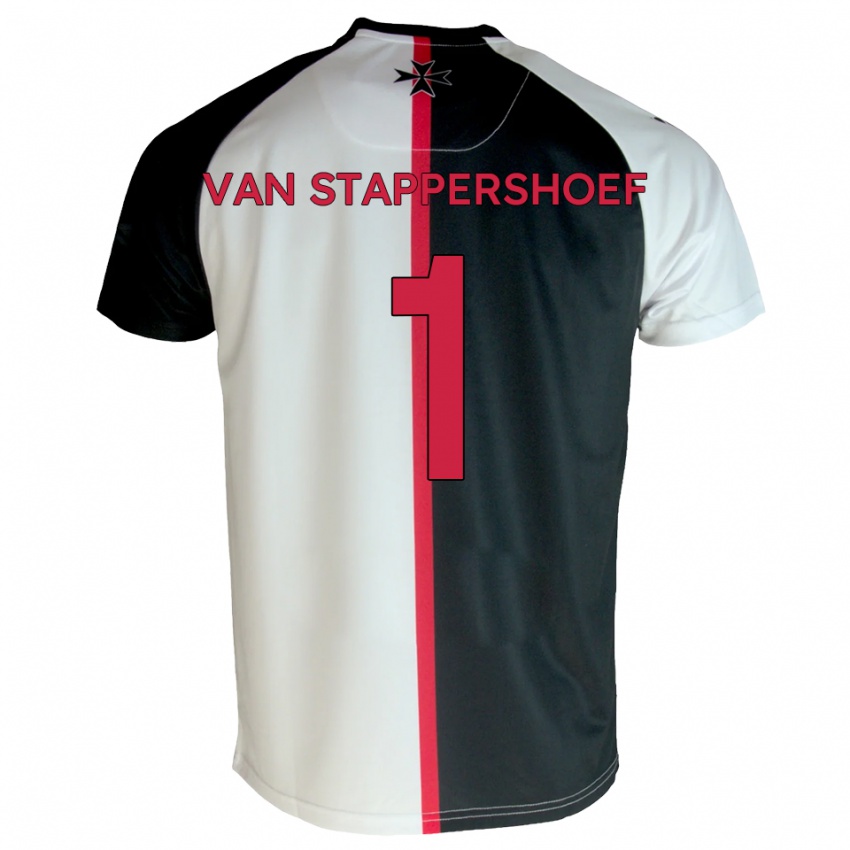 גברים Jordi Van Stappershoef #1 לבן שחור ג'רזי ביתית 2025/26 חולצה קצרה