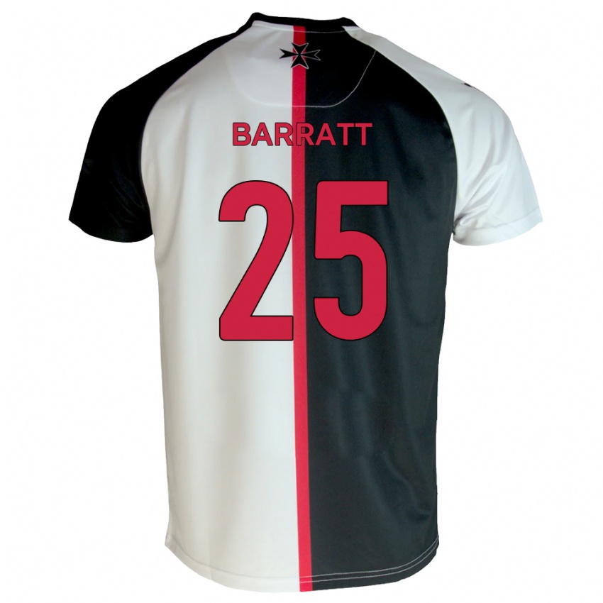 גברים סאם באראט #25 לבן שחור ג'רזי ביתית 2025/26 חולצה קצרה