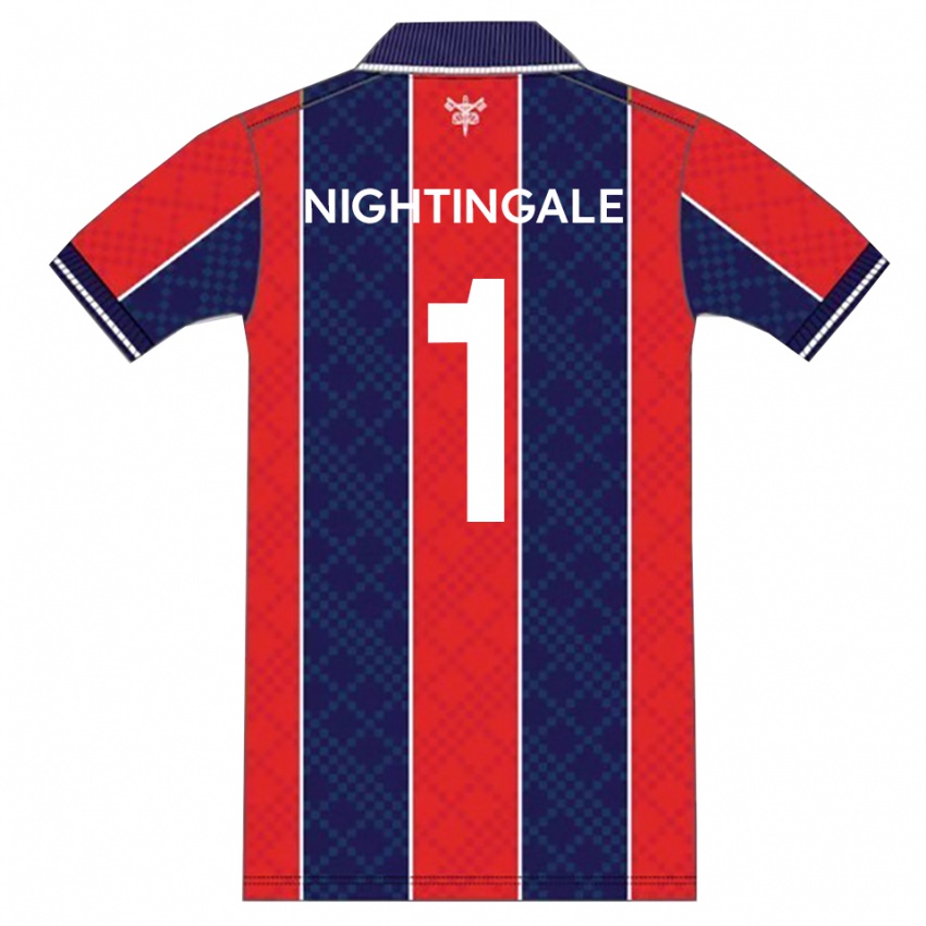 גברים Ben Nightingale #1 אדום נייבי ג'רזי ביתית 2025/26 חולצה קצרה