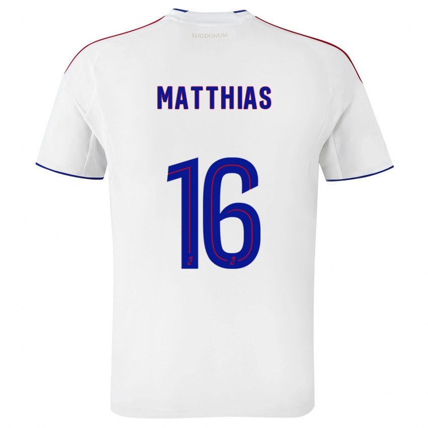 גברים Matthias Da Silva #16 לבן אדום ג'רזי ביתית 2025/26 חולצה קצרה