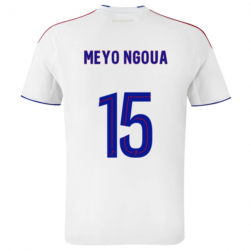 גברים Bryan Meyo Ngoua #15 לבן אדום ג'רזי ביתית 2025/26 חולצה קצרה