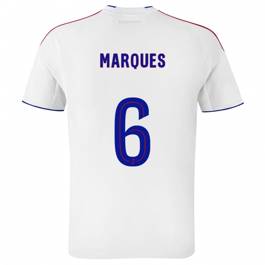 גברים ג׳וס מרקס דה סילבה #6 לבן אדום ג'רזי ביתית 2025/26 חולצה קצרה