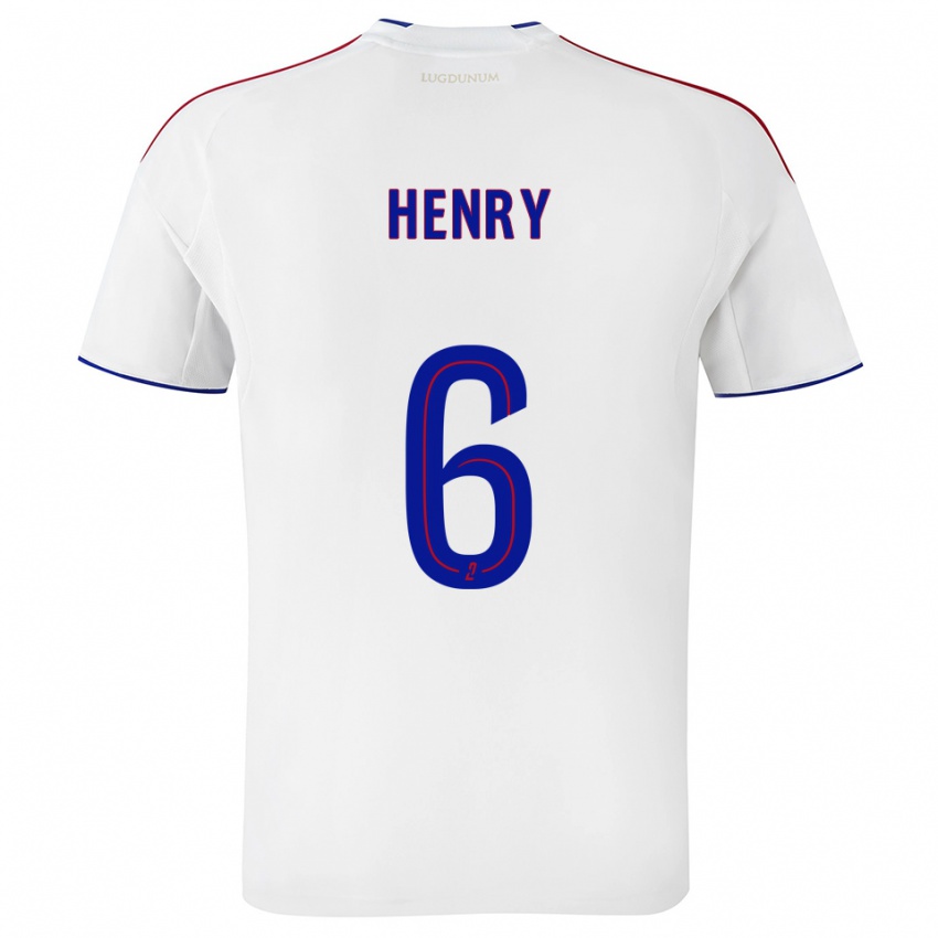 גברים אמנדין אנרי #6 לבן אדום ג'רזי ביתית 2025/26 חולצה קצרה