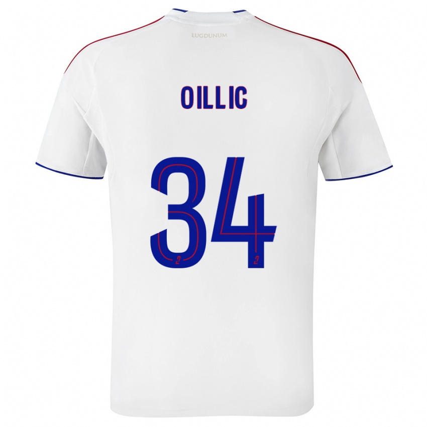 גברים Laureen Oillic #34 לבן אדום ג'רזי ביתית 2025/26 חולצה קצרה