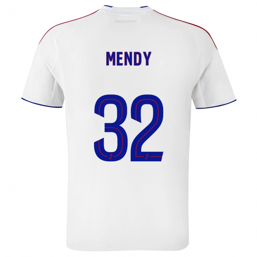 גברים מיילין מנדי #32 לבן אדום ג'רזי ביתית 2025/26 חולצה קצרה