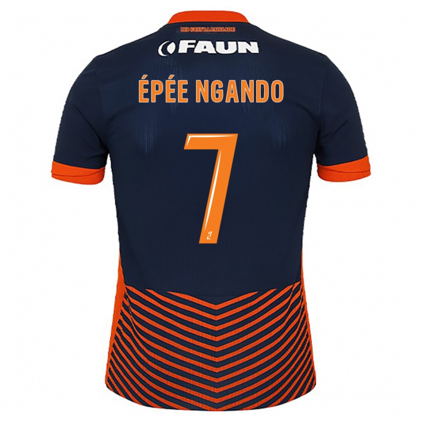 גברים Pierre Épée Ngando #7 כחול חצות כתום ג'רזי ביתית 2025/26 חולצה קצרה