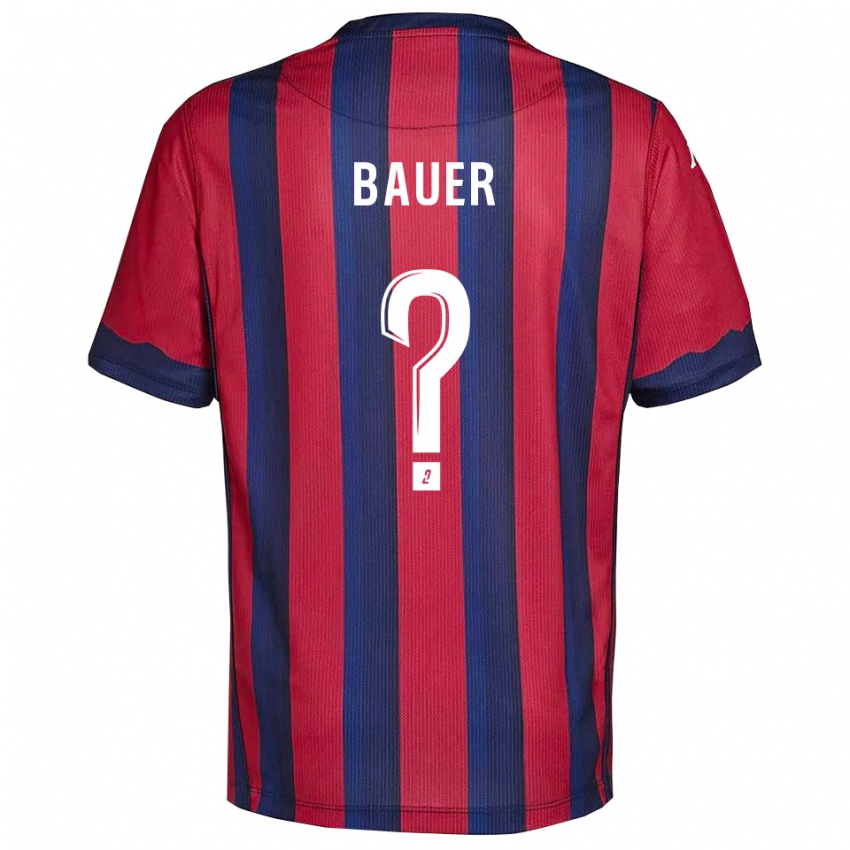 גברים Hugo Bauer #0 בורדו כחול נייבי ג'רזי ביתית 2025/26 חולצה קצרה