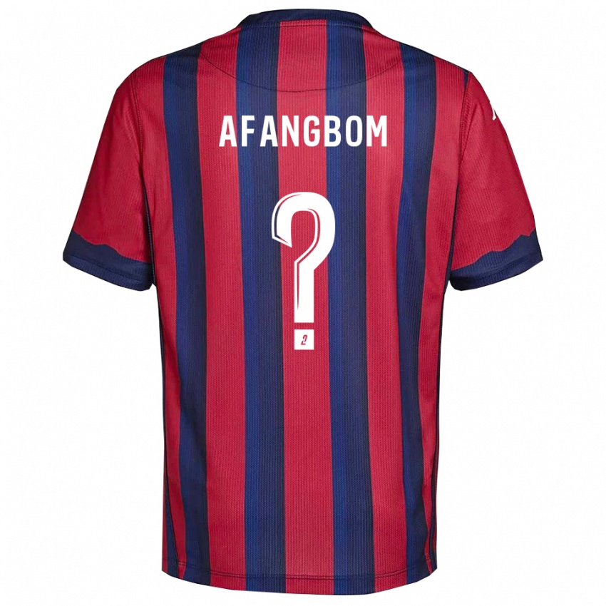 גברים Adelino Afangbom #0 בורדו כחול נייבי ג'רזי ביתית 2025/26 חולצה קצרה