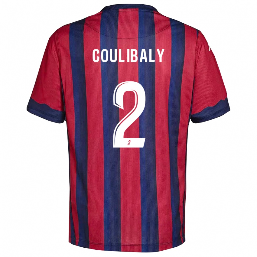 גברים איברהים קוליבאלי #2 בורדו כחול נייבי ג'רזי ביתית 2025/26 חולצה קצרה