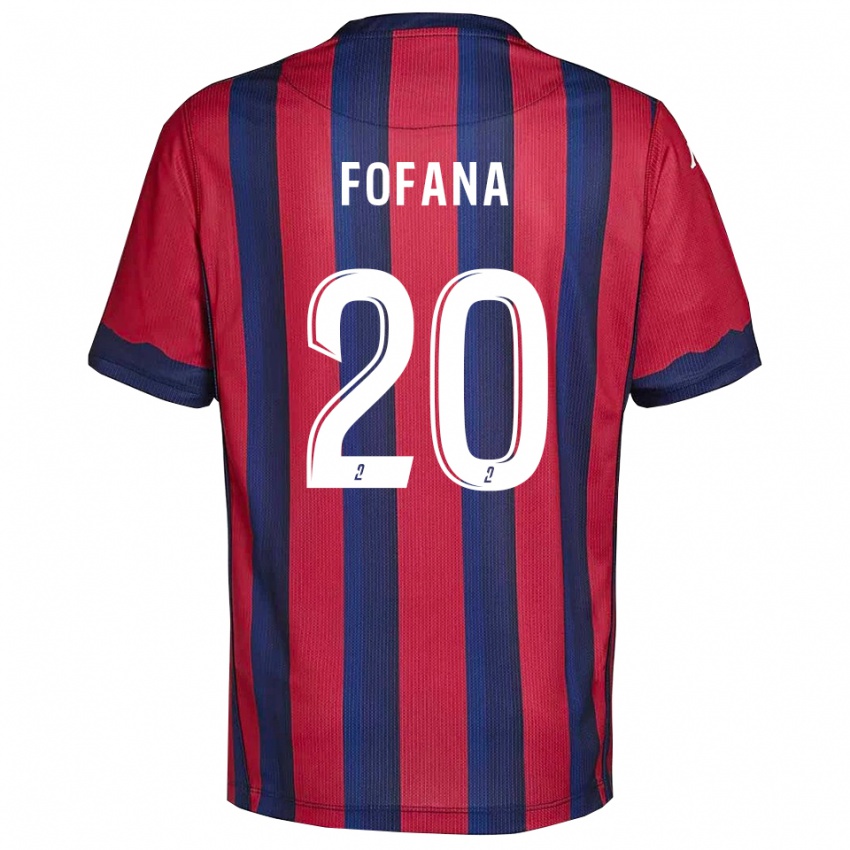 גברים Oumou Fofana #20 בורדו כחול נייבי ג'רזי ביתית 2025/26 חולצה קצרה