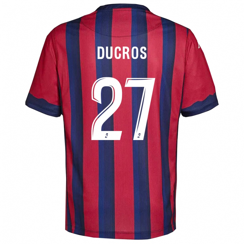 גברים Estelle Ducros #27 בורדו כחול נייבי ג'רזי ביתית 2025/26 חולצה קצרה