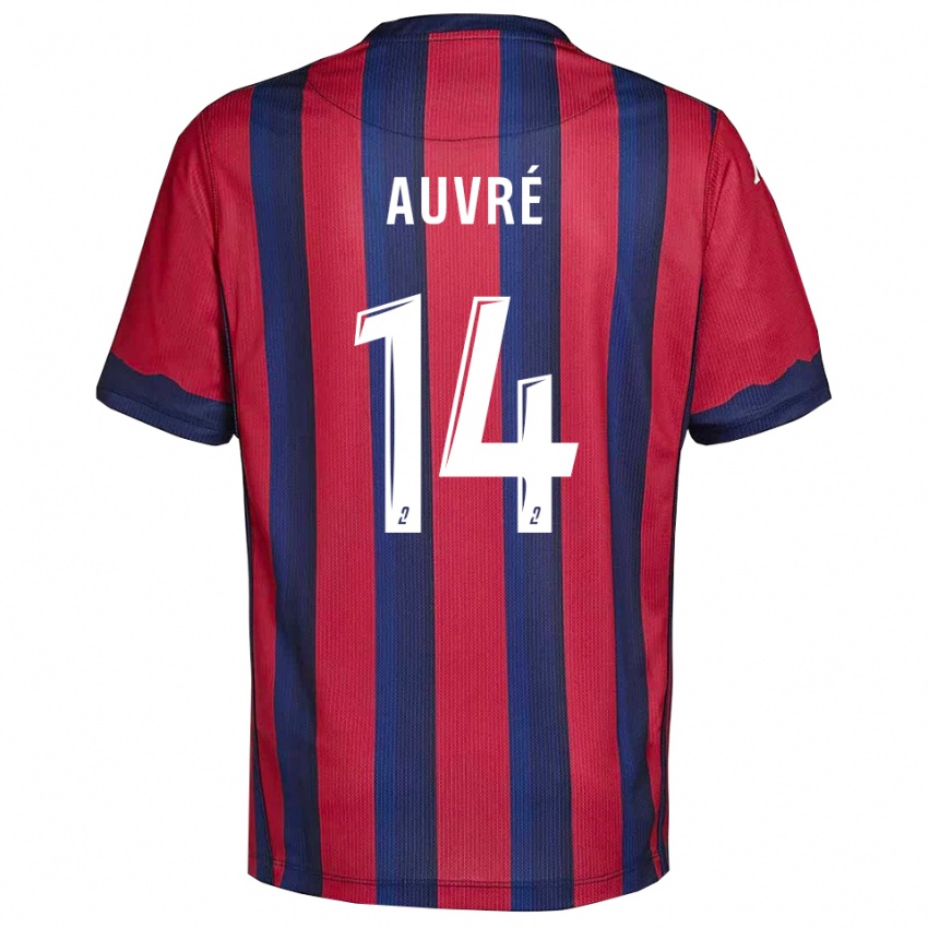 גברים Tom Auvré #14 בורדו כחול נייבי ג'רזי ביתית 2025/26 חולצה קצרה