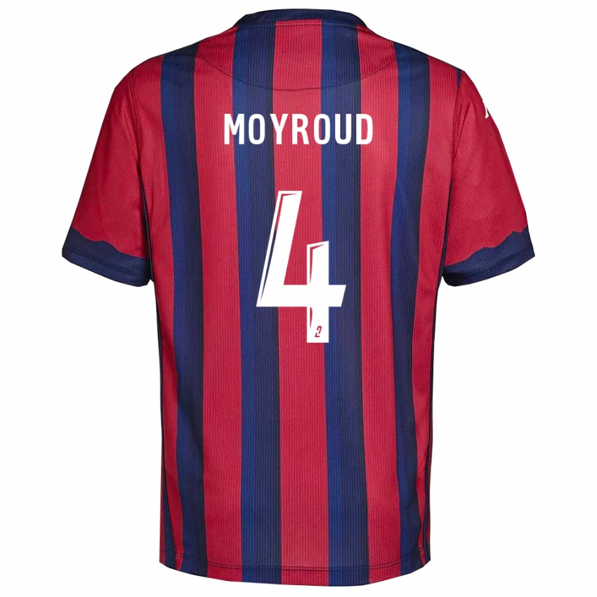 גברים Julie Moyroud #4 בורדו כחול נייבי ג'רזי ביתית 2025/26 חולצה קצרה