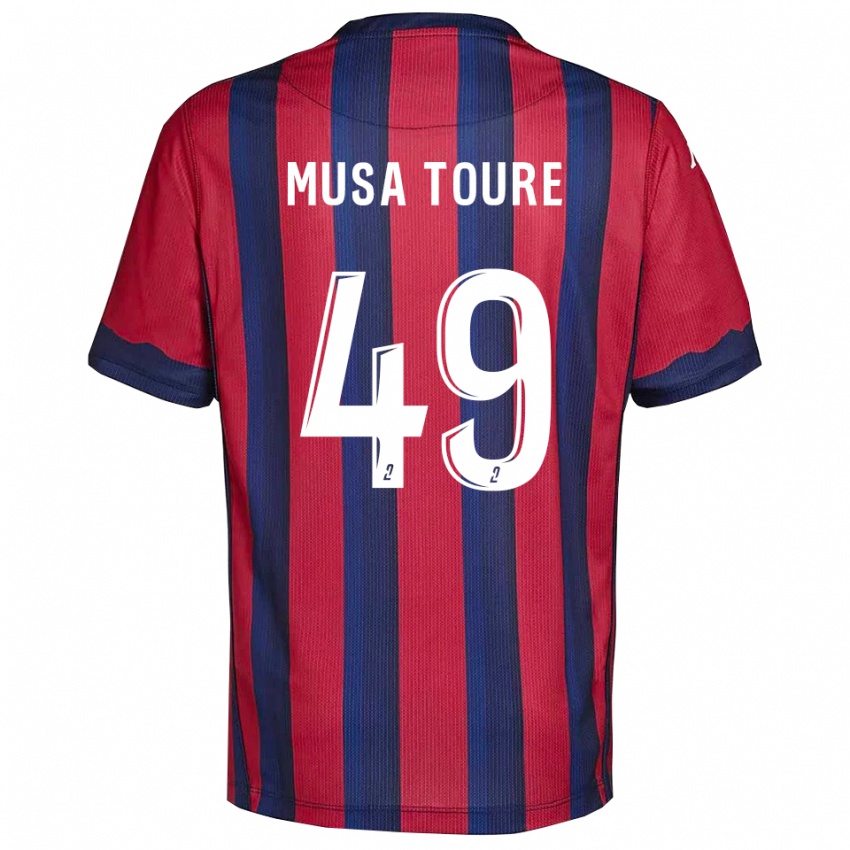 גברים מוסא טורה #49 בורדו כחול נייבי ג'רזי ביתית 2025/26 חולצה קצרה