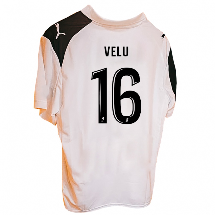 גברים Lukas Velu #16 שחור לבן ג'רזי ביתית 2025/26 חולצה קצרה