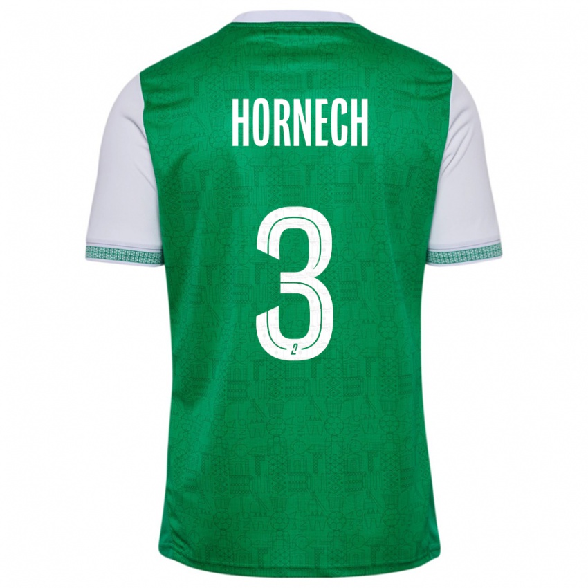 גברים Ewan Hornech #3 ירוק לבן ג'רזי ביתית 2025/26 חולצה קצרה