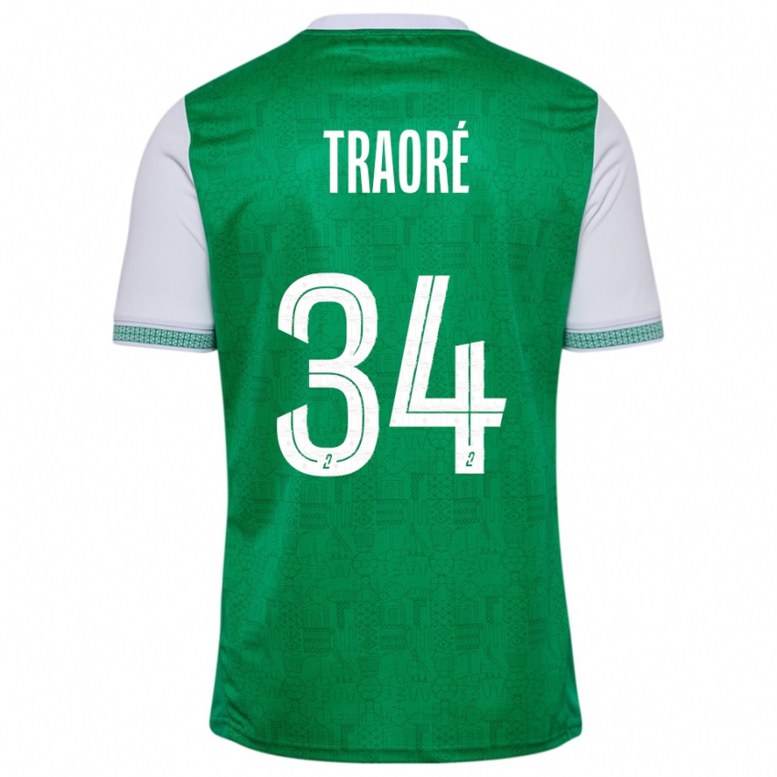 גברים לסאנה טראורה #34 ירוק לבן ג'רזי ביתית 2025/26 חולצה קצרה