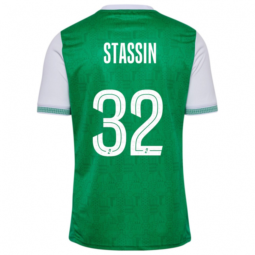 גברים לוקאס סטאסין #32 ירוק לבן ג'רזי ביתית 2025/26 חולצה קצרה