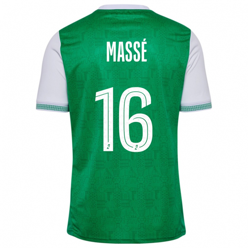 גברים Maël Massé #16 ירוק לבן ג'רזי ביתית 2025/26 חולצה קצרה
