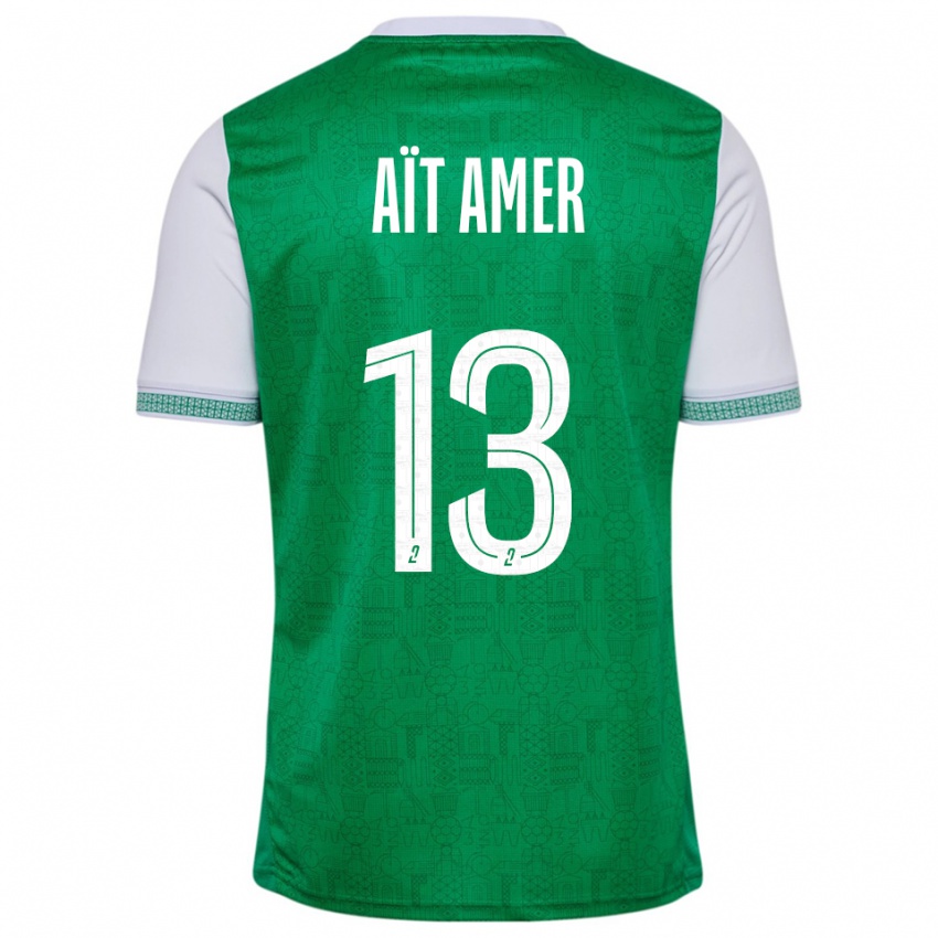 גברים Rayan Aït Amer #13 ירוק לבן ג'רזי ביתית 2025/26 חולצה קצרה