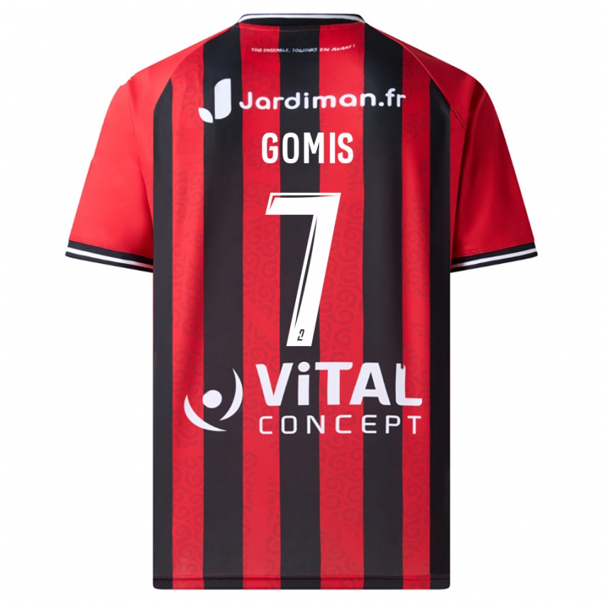 גברים דונטיאן גומיס #7 אדום שחור ג'רזי ביתית 2025/26 חולצה קצרה