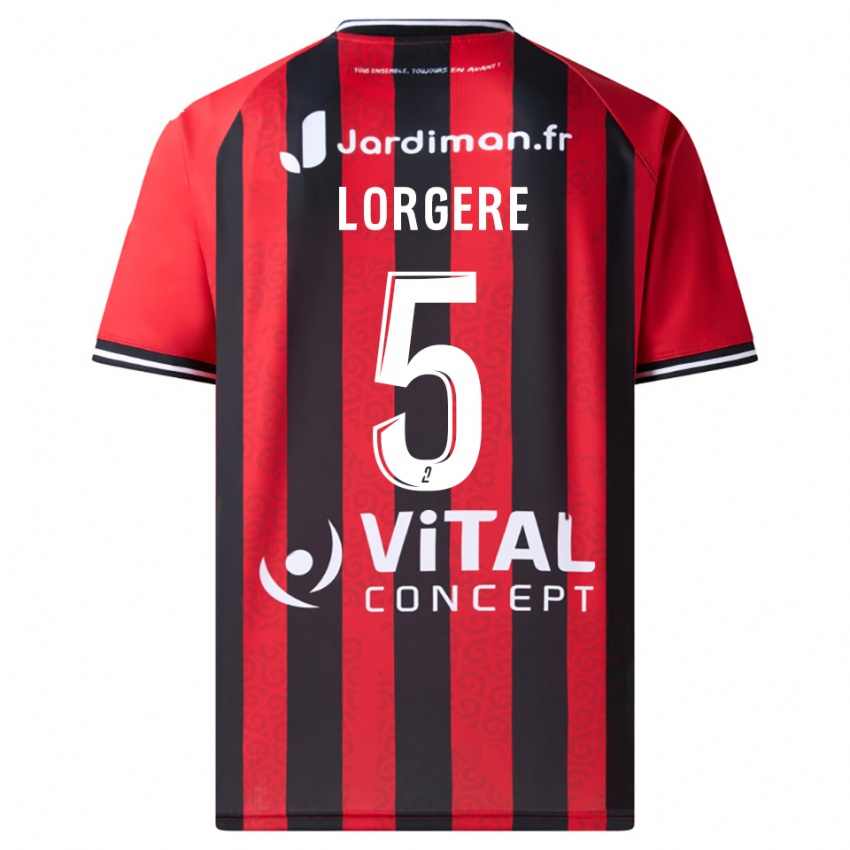 גברים Charlotte Lorgere #5 אדום שחור ג'רזי ביתית 2025/26 חולצה קצרה