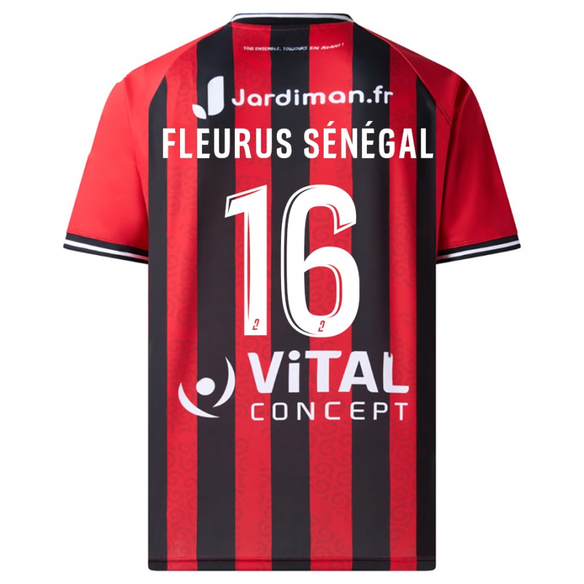 גברים Paul Fleurus Sénégal #16 אדום שחור ג'רזי ביתית 2025/26 חולצה קצרה