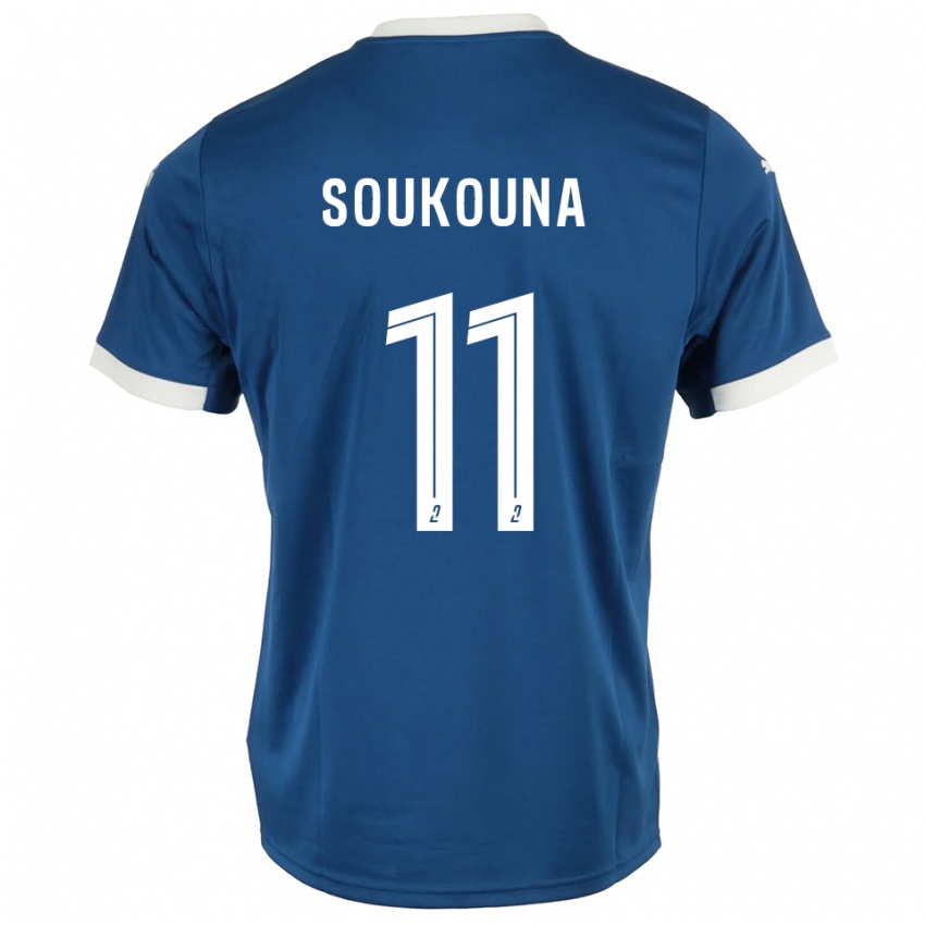גברים Idrissa Soukouna #11 כחול לבן ג'רזי ביתית 2025/26 חולצה קצרה