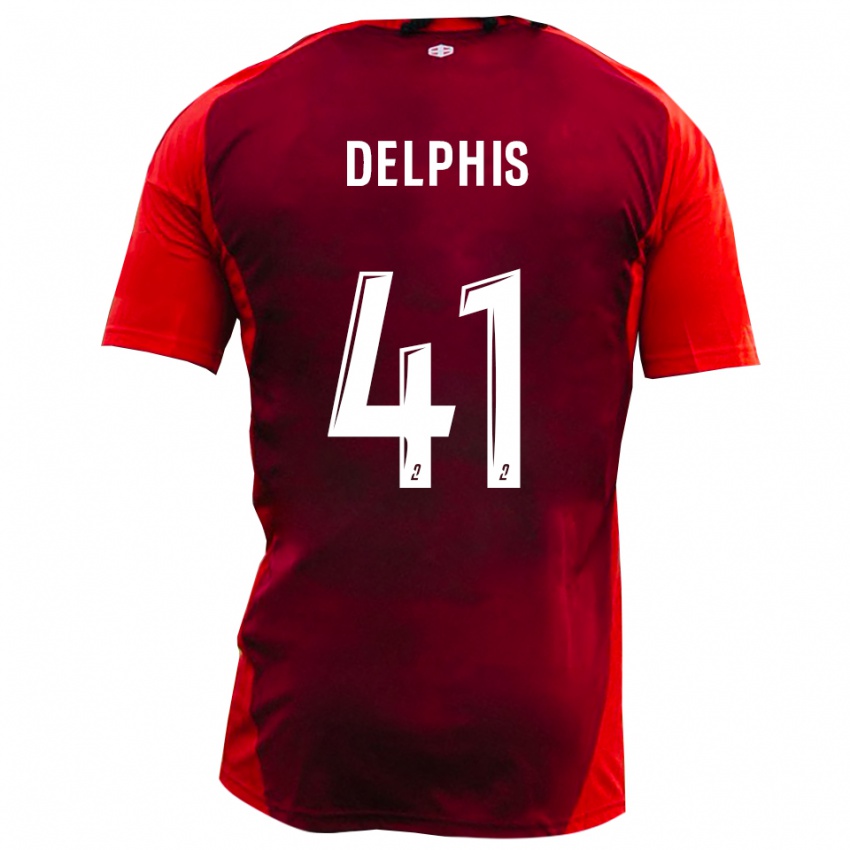 גברים Thibault Delphis #41 אדום בורגונדי ג'רזי ביתית 2025/26 חולצה קצרה