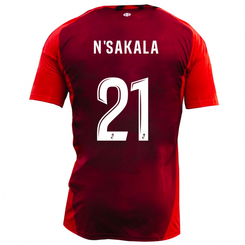 גברים פבריס אנסאקלה #21 אדום בורגונדי ג'רזי ביתית 2025/26 חולצה קצרה