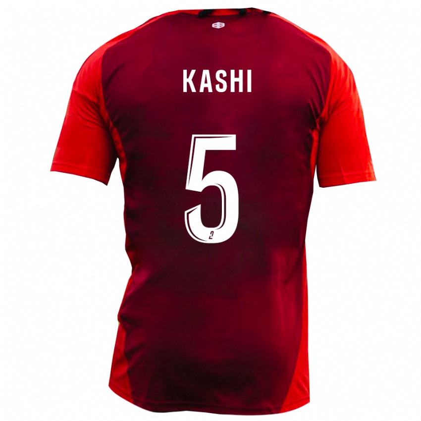 גברים אחמד קאשי #5 אדום בורגונדי ג'רזי ביתית 2025/26 חולצה קצרה
