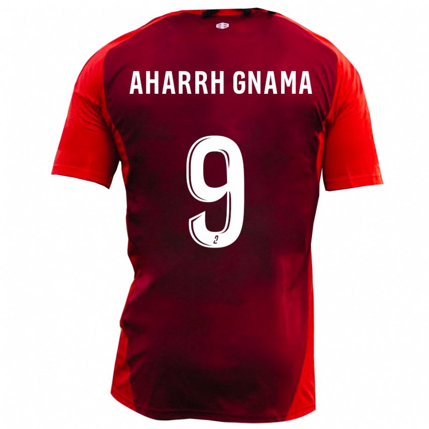 גברים Adji Joel Aharrh Gnama #9 אדום בורגונדי ג'רזי ביתית 2025/26 חולצה קצרה