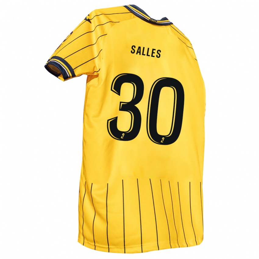 גברים אסטבן סאלס #30 צהוב כחול נייבי ג'רזי ביתית 2025/26 חולצה קצרה