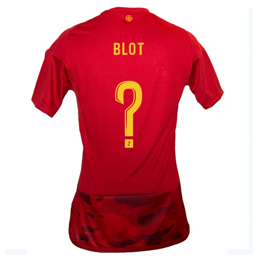 גברים Titouan Blot #0 אדום צהוב ג'רזי ביתית 2025/26 חולצה קצרה