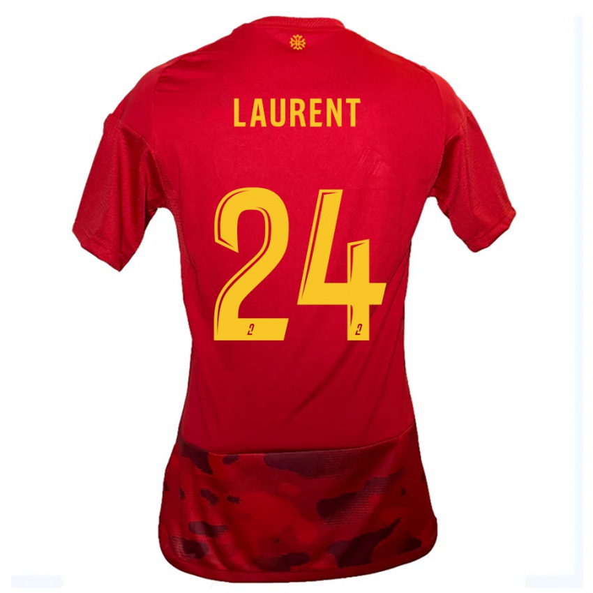 גברים לוני לורן #24 אדום צהוב ג'רזי ביתית 2025/26 חולצה קצרה