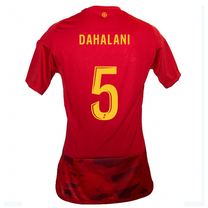 גברים Yanis Dahalani #5 אדום צהוב ג'רזי ביתית 2025/26 חולצה קצרה