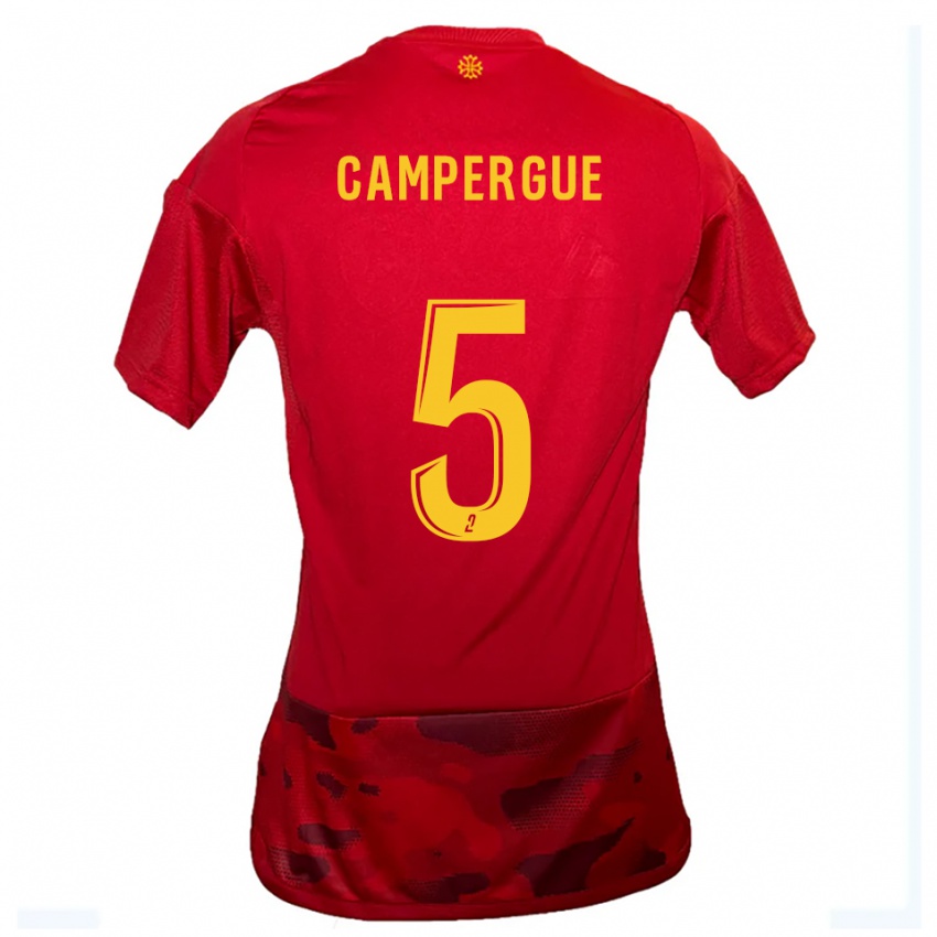 גברים Raphaël Campergue #5 אדום צהוב ג'רזי ביתית 2025/26 חולצה קצרה