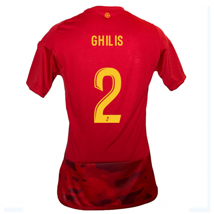 גברים Mohamed Ghilis #2 אדום צהוב ג'רזי ביתית 2025/26 חולצה קצרה