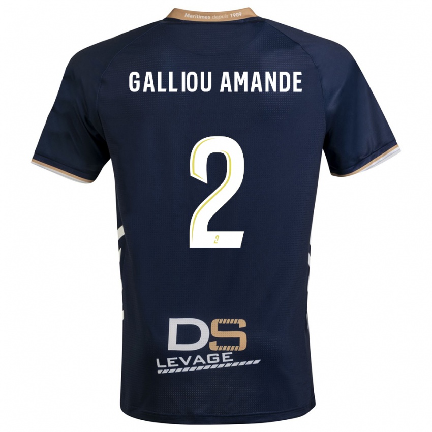 גברים Noa Galliou Amande #2 כחול נייבי זהב ג'רזי ביתית 2025/26 חולצה קצרה