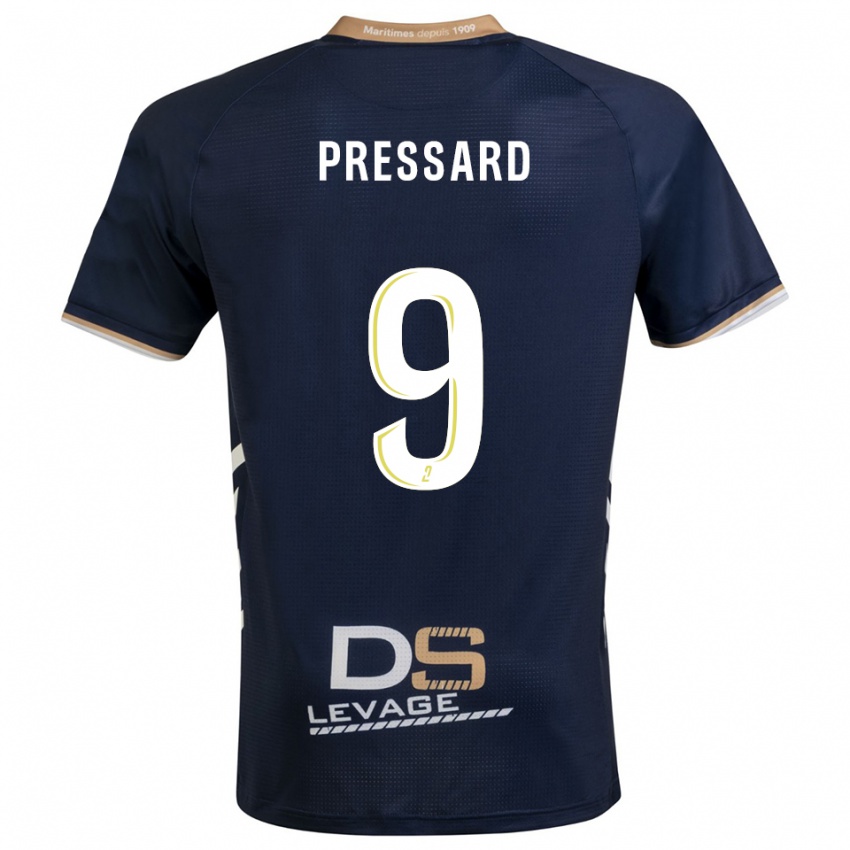 גברים Alan Pressard #9 כחול נייבי זהב ג'רזי ביתית 2025/26 חולצה קצרה