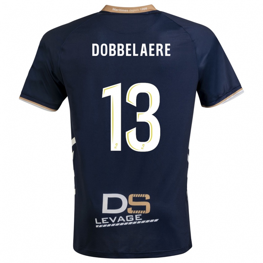 גברים Maxime Dobbelaere #13 כחול נייבי זהב ג'רזי ביתית 2025/26 חולצה קצרה