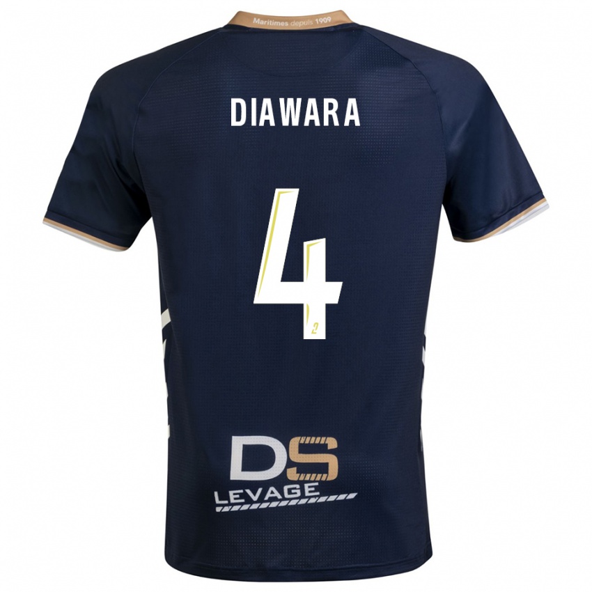 גברים Sékhou Diawara #4 כחול נייבי זהב ג'רזי ביתית 2025/26 חולצה קצרה