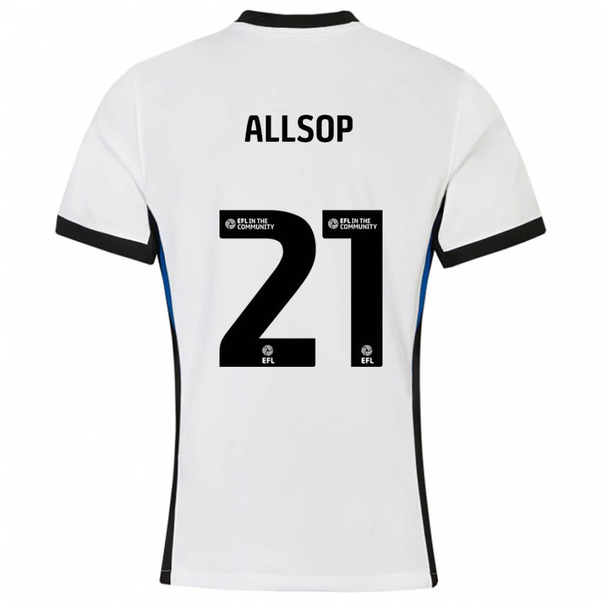 גברים ראיין אלסופ #21 לבן כחול הרחק ג'רזי 2025/26 חולצה קצרה