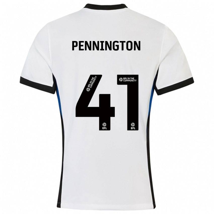 גברים קודי פנינגטון #41 לבן כחול הרחק ג'רזי 2025/26 חולצה קצרה