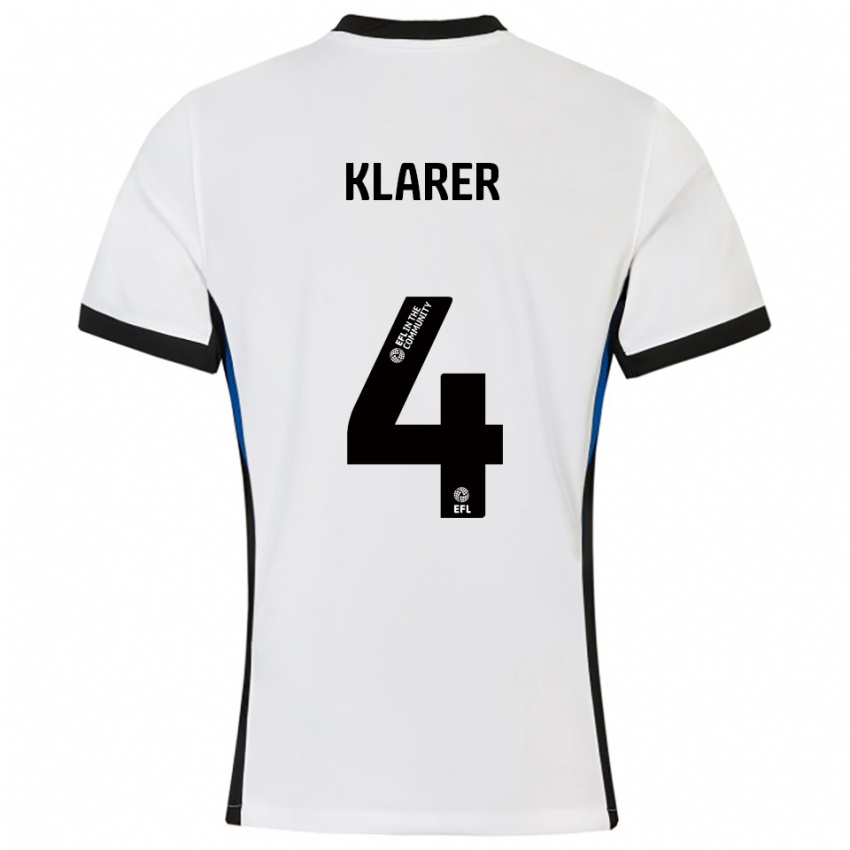 גברים כריסטוף קלארר #4 לבן כחול הרחק ג'רזי 2025/26 חולצה קצרה