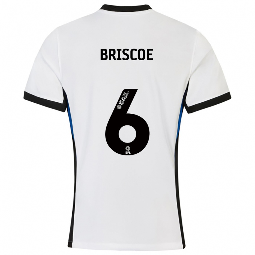 גברים Trae Briscoe #6 לבן כחול הרחק ג'רזי 2025/26 חולצה קצרה