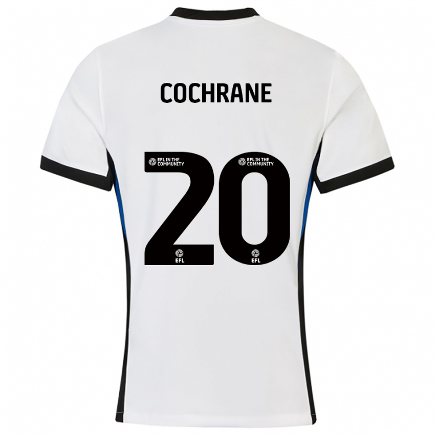 גברים אלכס קוקרן #20 לבן כחול הרחק ג'רזי 2025/26 חולצה קצרה